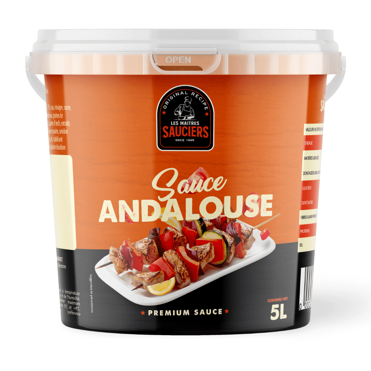 Sauce Andalouse - Les Maîtres Sauciers - Bidon de 5L Sauce Andalouse - Les Maîtres Sauciers - Bidon de 5L