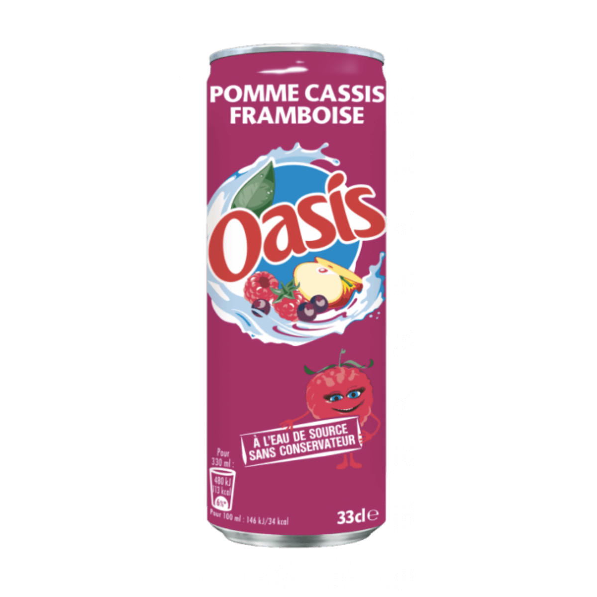 Canettes Oasis Pomme cassis framboise Canettes Oasis Pomme cassis framboise